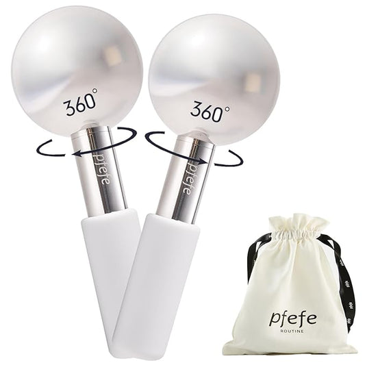 360 Rotating Ice Globes for Face & Eyes, Unbreakable Stainless Steel Cryo Sticks for Beauty Routines, Facials Cold Roller Colling Globes for Puffiness, Wrinkles, Dark Circles, Headaches