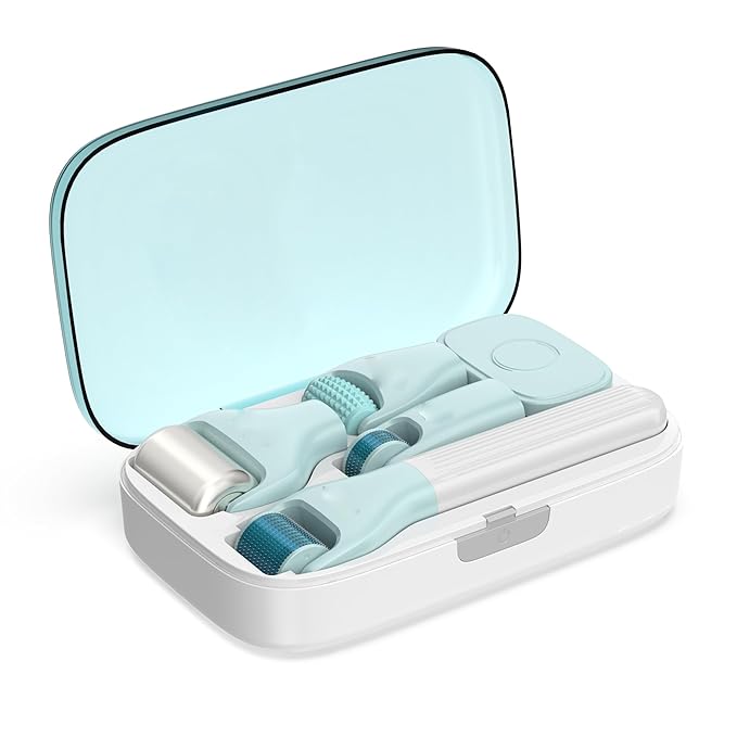 Derma Roller Microneedle Roller for Face,Titanium Beard Roller,Microneedle Roller for Skincare Tools for Women Men 0.25mm