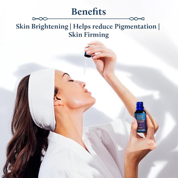 Blue Nectar Saffron & Manjish Face Oil - Original Kumkumadi Oil for Face | Ancient Glow Serum Face Moisturizer for Glowing Skin | Plant-Based Collagen Booster for Women & Men (26 Herbs, 0.33 FlOz)