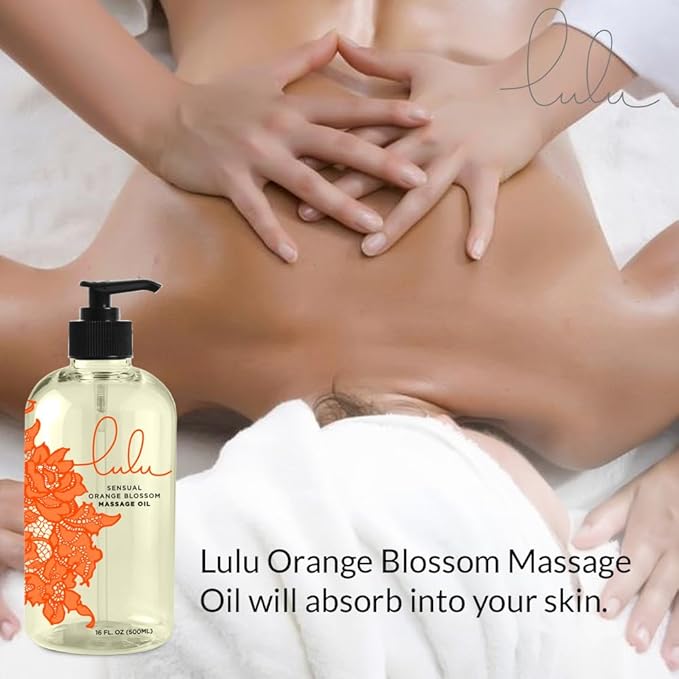 Lulu Orange Blossom Massage Oil. with Jojoba and Essential Oils. for Massaging 16 Ounce.