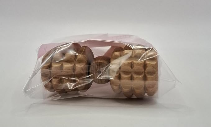 Tuuli Accessories - T-Shape Massage Roller, Body and Face Roller, Multi-Functional Facial Massager, Helps Ease Muscle Tension and Supports Skin Health, Wooden Roller Massager Tool