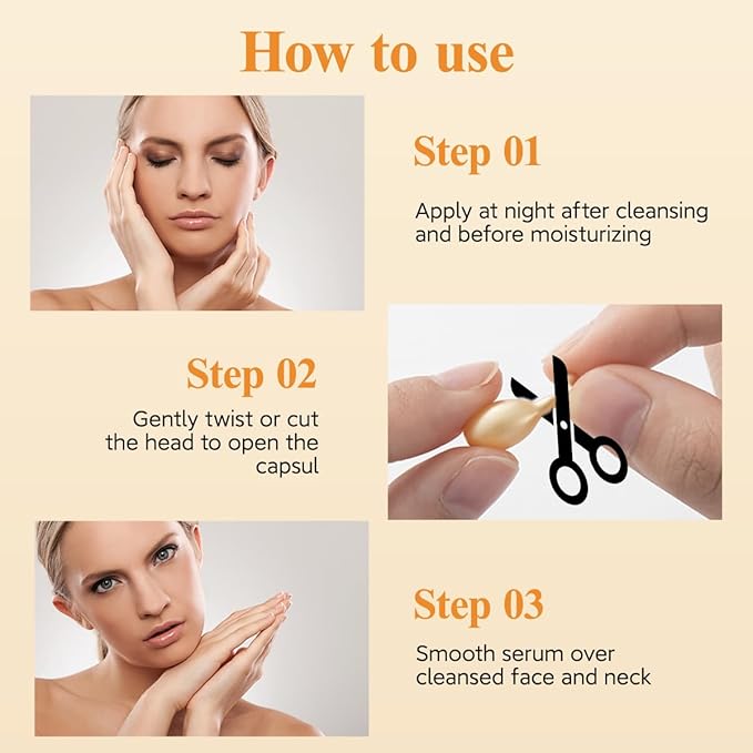 HKH Vitamin C Super Serum for Face - Anti Aging Vitamin E Facial Serum Capsules with Niacinamide, Vit C Serum Oil for Women, Even Skin Tone, Reduce Wrinkles, Moisturise, Travel Friendly (76 Capsules)