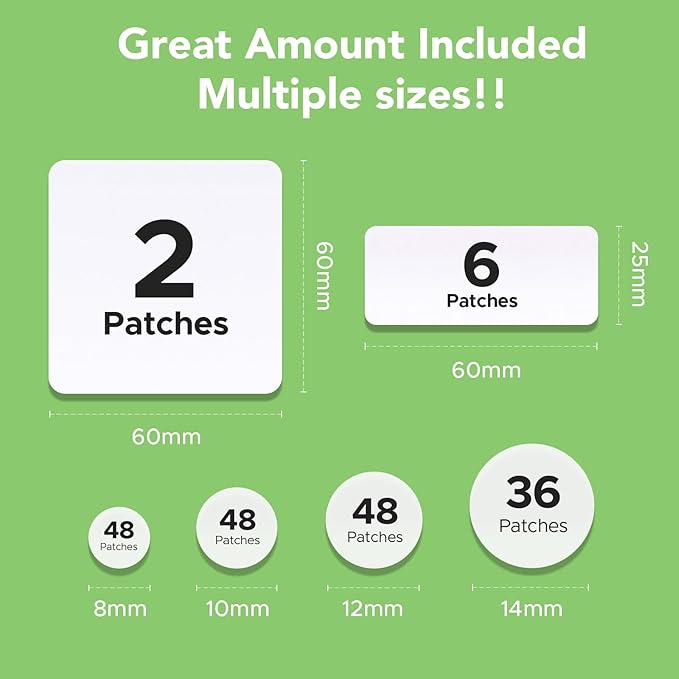 Pimple Patches (6 Sizes 188 Patches), Acne Patches for Large Zit Breakouts, Hydrocolloid Bandages for Face, Chin, Nose, Forehead, Body, Back, Neck & Chest, Round, Rectangle and Square Hydrocolloid