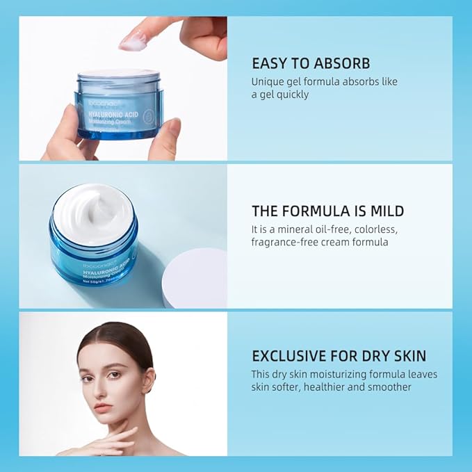 Hydro Boost Hyaluronic Acid Moisturizing Cream, Oil-Free,Face Moisturizer Exclusive For Dry Skin,Long lasting Hydro Boost Moisturizer-1.76 Fl. Oz (Cream)