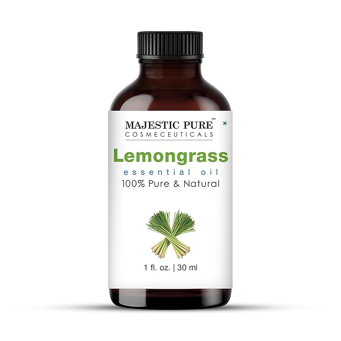 Majestic Pure Lemongrass Essential Oil - 100% Pure Lemongrass Oil for Aromatherapy, Massage & Topical Uses, Perfect for Diffuser & Essential Oil Diffuser - 1 Fl Oz