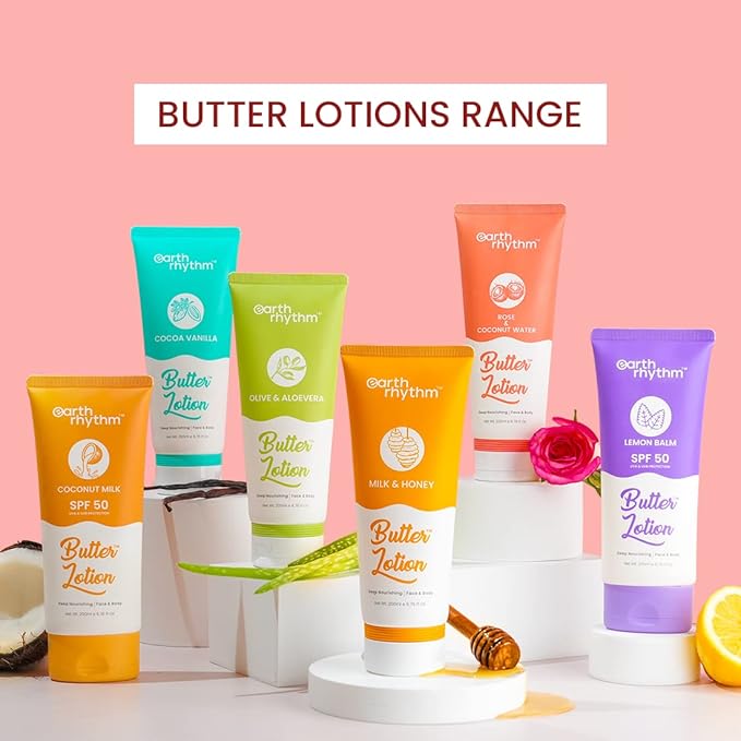 Rose & Coconut Water Butter Lotion | Soothing, Deeply Nourishing & Intensely Moisturising | for All Skin Type | Men & Women