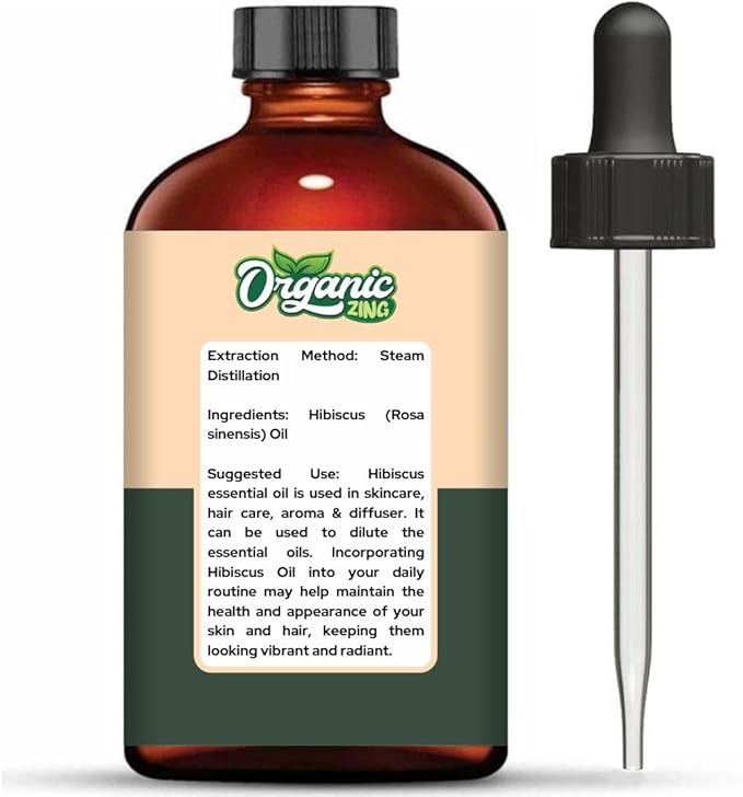 Hibiscus (Rosa sinensis) Oil | Pure & Natural Essential Oil for Skincare, Hair Care & Massage - 118ml/3.99fl oz