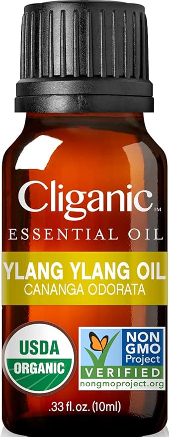 Cliganic Organic Ylang Ylang Essential Oil, 100% Pure Natural for Aromatherapy | Non-GMO Verified