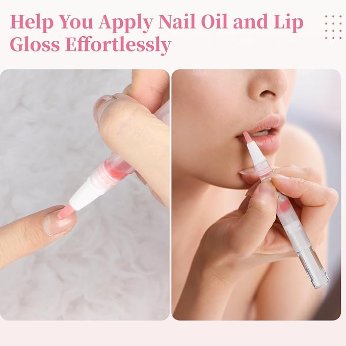 Homaisson 100 Pack 3ml Transparent Twist Pen with Stickers, Empty Cuticle Oil Pen Refillable Nail Oil Pens with Brush Tip, Empty Cosmetic Lip Gloss Tubes, Clear Eyelash Growth Liquid Containers