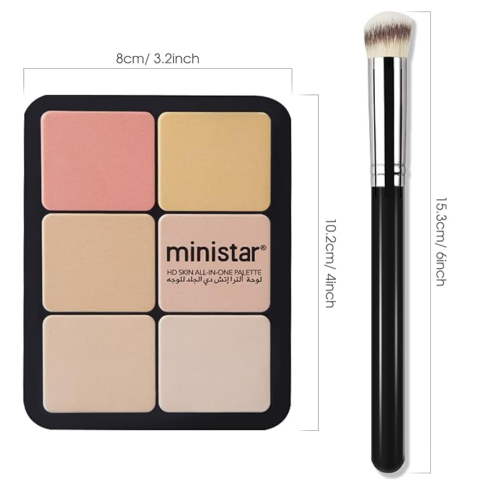 12 Colors Cream [Blush Contour Concealer Highlighter] Makeup Palette for Cheeks - All in One Makeup Palette Kit with Brush, Long Wearing Waterproof Blendable Face Make Up Pallete (#04)