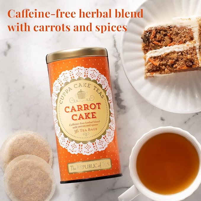 The Republic of Tea — Carrot Cake Cuppa Cake Tea, 36 Tea Bags, Caffeine-Free