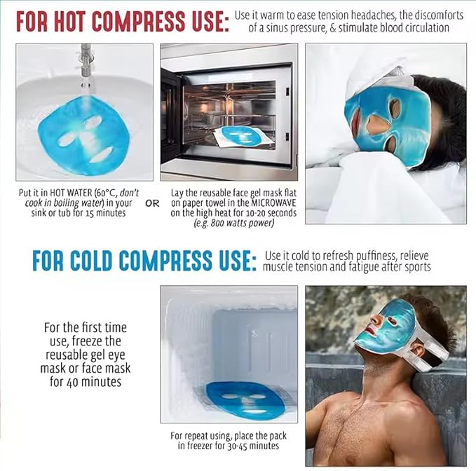 Ice face mask reusable,cold hot