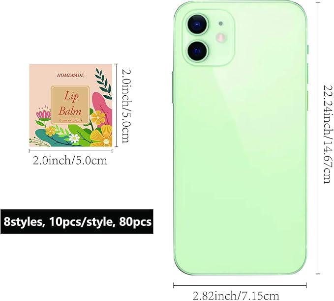 CRASPIRE Lip Balm Labels 80pcs Homemade Yellow）