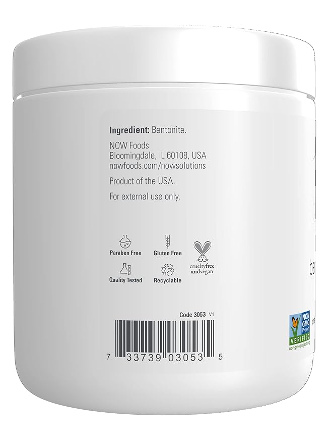 NOW Foods Solutions, Bentonite Clay Powder, Pure Powder for Face and Body, Great for Oily Problem Skin, 11-Ounce