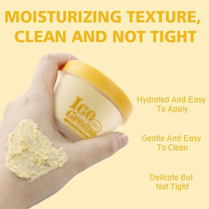 AICHUN BEAUTY Ice Cream Facial Wash Off Mud Mask Oil-Control Deep Cleaning Moisturizing Exfoliation Blackhead Skin Care 100g 3.38FL. OZ (MANGO&HONEY)