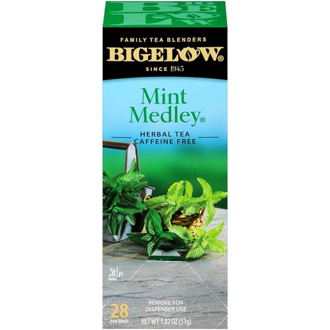 Bigelow Mint Medley Herbal Tea Bags 28-Count Box (Pack of 1) Mint Tea Bags Peppermint & Spearmint Herbal Tea All Natural Gluten Free