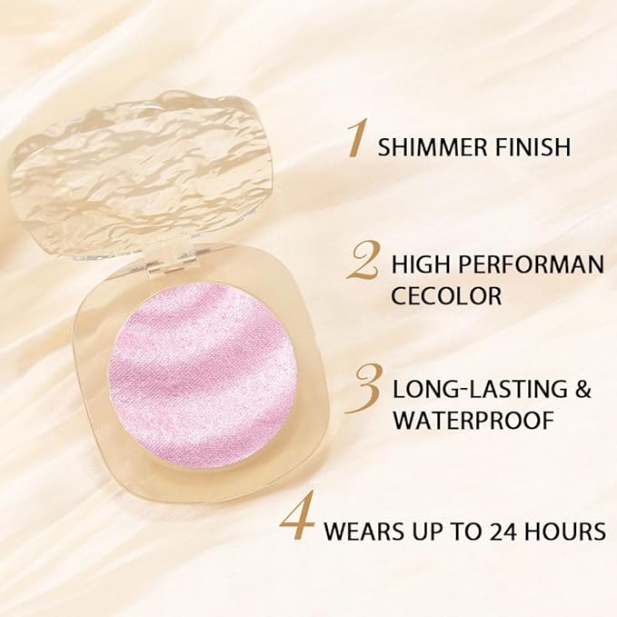 Glittle Monochrome Glittler Eyeshadow Palette - Low Saturation, Delicate, Long-Lasting, Vegan, Pressed Glitter Eyeshadow, (09 Pink)