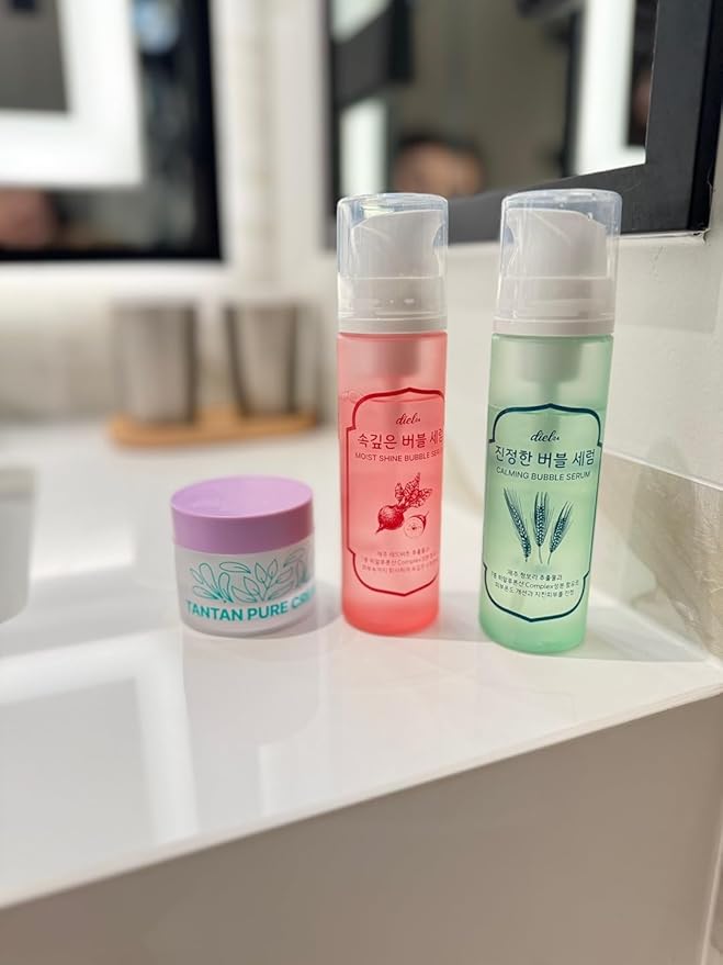 Calming Bubble Serum- Diel Friends Foaming bubble serum with Barley Extract and 7 Hyaluronic Acid for Calming and Brightening - Clean and Vegan ingredients for teens and adults