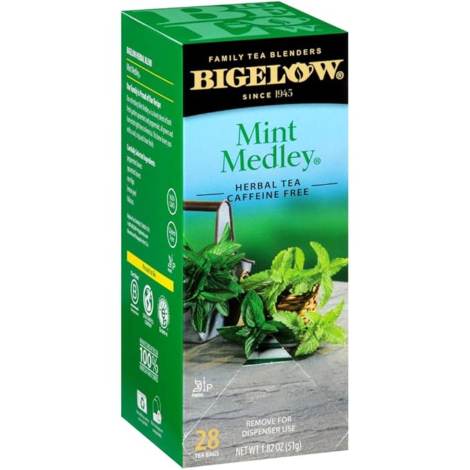 Bigelow Mint Medley Herbal Tea Bags 28-Count Box (Pack of 1) Mint Tea Bags Peppermint & Spearmint Herbal Tea All Natural Gluten Free