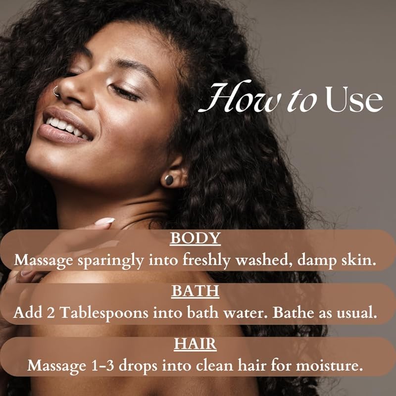 Amor Love Oil All-in-One Body Oil for Skin, Hair and Bath, Supports Youthful Skin, Addictive Scent Vanilla, Spice, Rose, Bergamot, Myrrh, Sandalwood, GLOW UP with Vitamin E