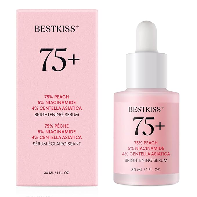 Dark Spot Remover for Face: 75% Peach + 5% Niacinamide + 4% Centella Asiatica Brightening Hydrating Face Serum with Ceramides Hyaluronic Acid - Vegan Paraben Fragrance Free Cruelty Free 30mL