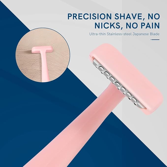 Eyebrow Razors w/Dermaplane Razors Set - Japanese Premium Quality Blades - Small Face Razors for Peach Fuzz and Fine Hair, Multipurpose Exfoliating Dermaplaning Tools for Women and Men