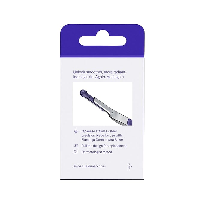 Flamingo Dermaplane Blades Refills, Dermaplane Razor for Women Face, 6 Razor Blades