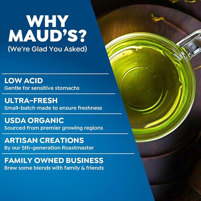 Maud's Organic Jasmine Green Tea Pods, 24 ct, Recyclable Single Serve Tea Pods – 100% Gourmet Blended Tea Leaves, Compatible with Keurig K Cups Maker