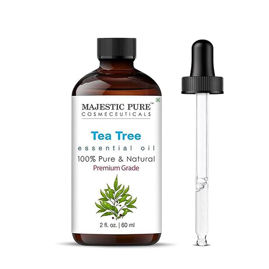 MAJESTIC PURE Tea Tree Essential Oil | 100% Pure and Natural Oil | Premium Grade Essential Oils for Hair Care, Home Diffusers, Skin, Aromatherapy, Massage and Humidifiers | 2 Fl Oz