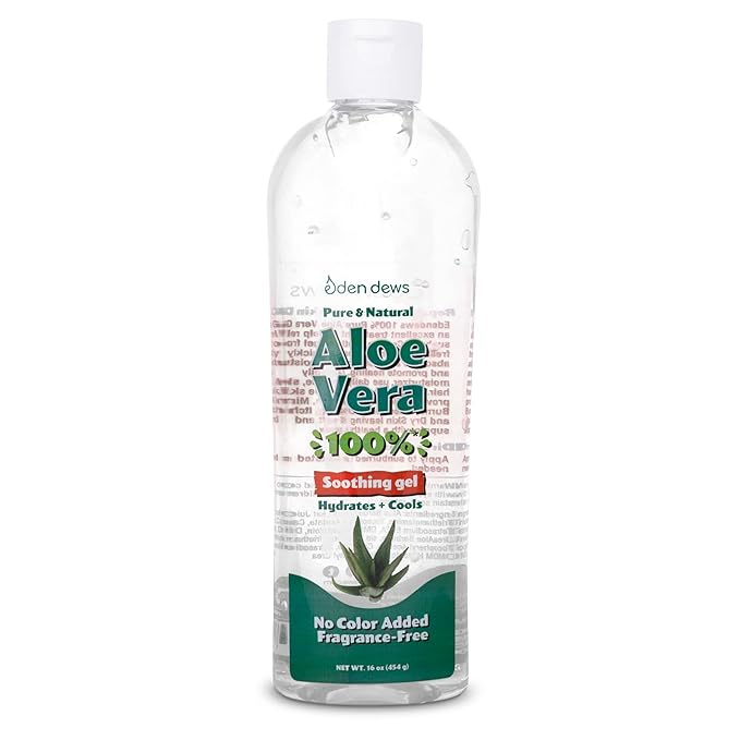 Aloe Vera Gel for Skin - 100% Pure & Natural Organic, Moisturizing, Face Skin & Hair Care, Sun Burn Relief, Hydrating & Soothing for Dry Skin, Made in USA, Unscented, 16 oz (Pack of 2)