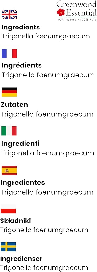 Pure Fenugreek (Methi) Carrier Oil (Trigonella foenumgraecum) Cold Pressed 100ml (3.38 oz)