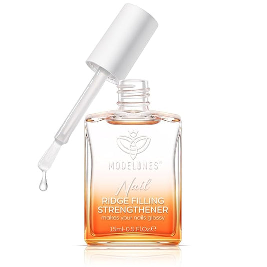 modelones Nail Strengthener, 8-in-One Nail Ridge Filler Base Coat Pearl White