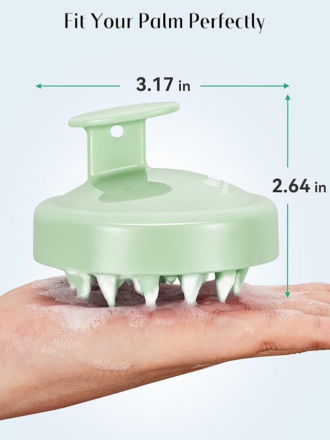 HEETA Scalp Massager Hair Growth 2-Pack, Soft Silicone Scalp Scrubber Shampoo Brush for Exfoliation Dandruff Removal Head Massage Stress Relax, Wet & Dry Use for Women Men Thick Thin Curly Hair Care