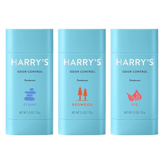 Harry's Aluminum Free Deodorant for Men - Odor Control, Stone, Fig, Redwood Scent, 2.5 Oz, 3-Pack, Men Deodorant Aluminum Free