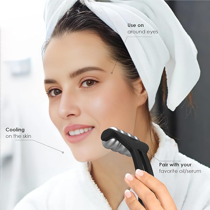 Ice Roller for Face & Body - SPA-Grade Aluminum Cold Therapy Roller Reduces Puffiness, Wrinkles & Migraines | Long-Lasting Cooling Relief | Gift for Women & Men