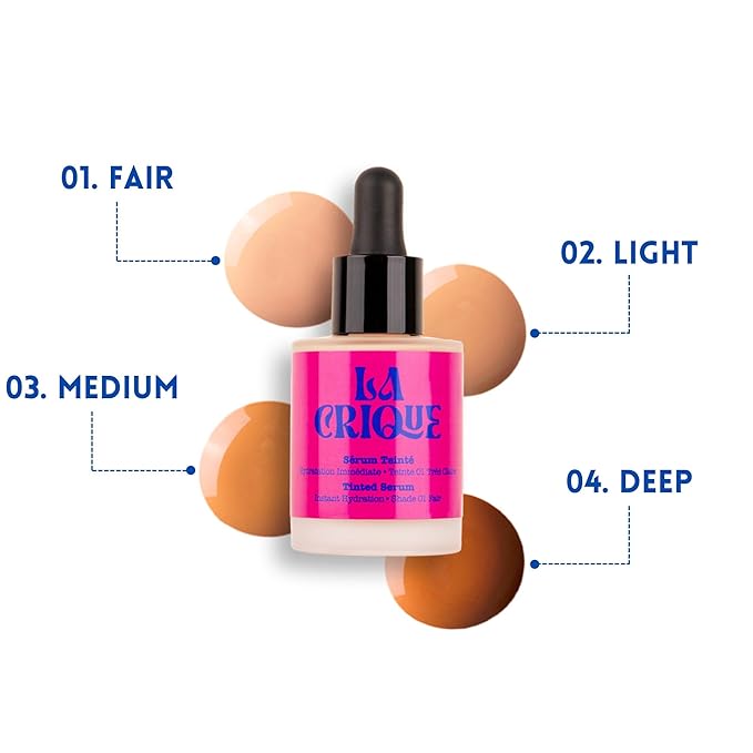 Tinted Serum - Hydrating Face Serum with Hyaluronic Acid - Skin Tint - Lightweight Foundation for Skin Glow - 99% Natural Ingredients - Vegan Makeup & Skincare - 1.0 Fl Oz – 04 Deep