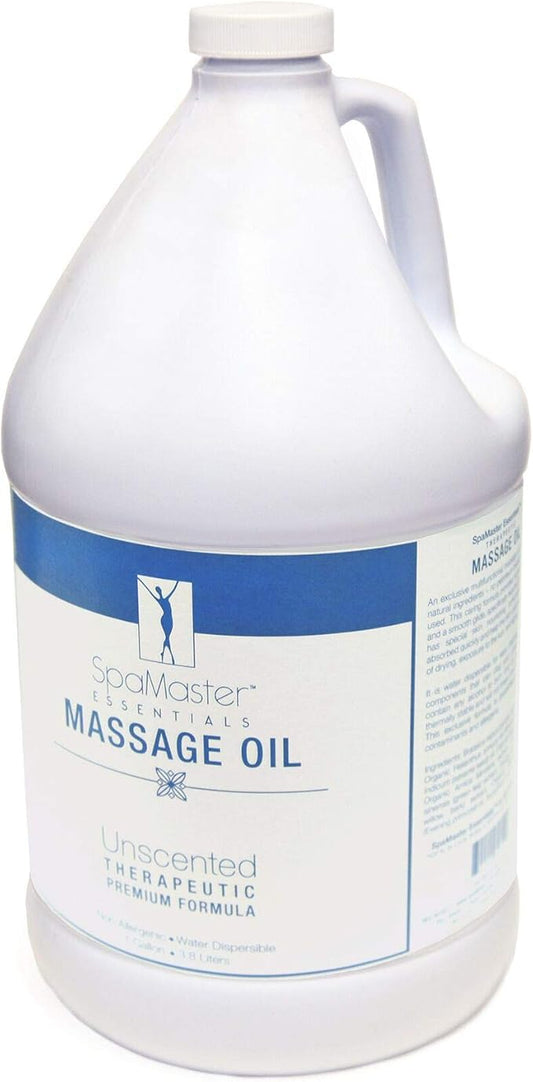 Master Massage Organic, Unscented, Vitamin-Rich & Water-Soluble Massage Oil - 1 Gallon, 1count, Clear