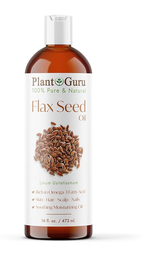 Flaxseed Oil 16 fl. oz. Unrefined Cold Pressed 100% Pure Natural Carrier For Skin, Face, Body Moisturizer, and Hair Growth.