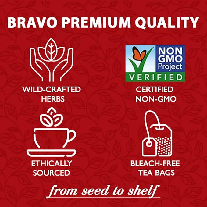 Bravo Tea Blood Pressure Herbal Tea Caffeine Free, 20 Tea Bags, 6 Count