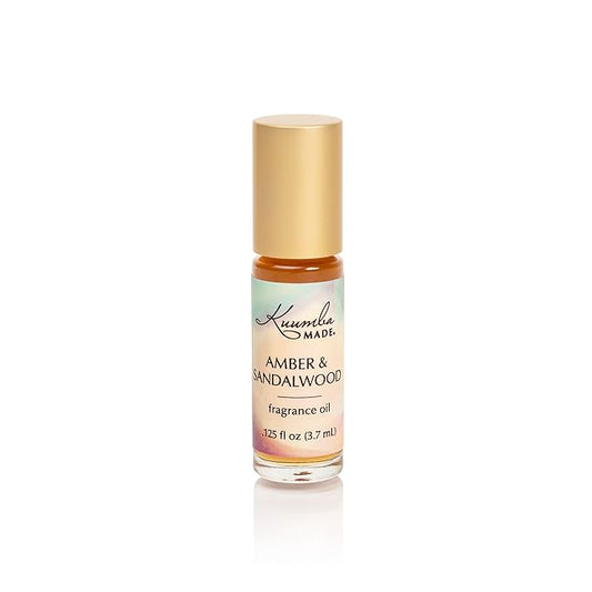 Kuumba Made Amber & Sandalwood Fragrance Oil Roll-On 0.125 fl oz (3.7ml) | Rollerball Perfume | Alcohol Free