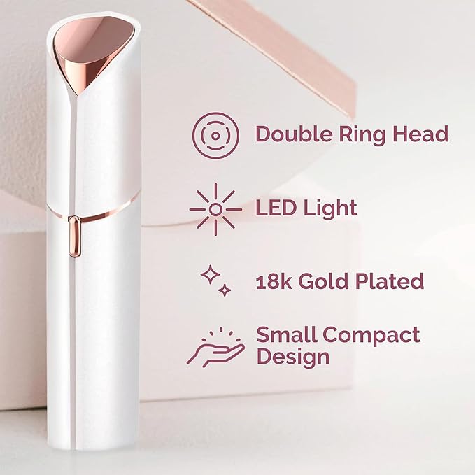 Hair Remover for Face Woman, Electric Face Shaver for Women, Peach Fuzz with 2 Pc Replacement Heads, USB Rechargable