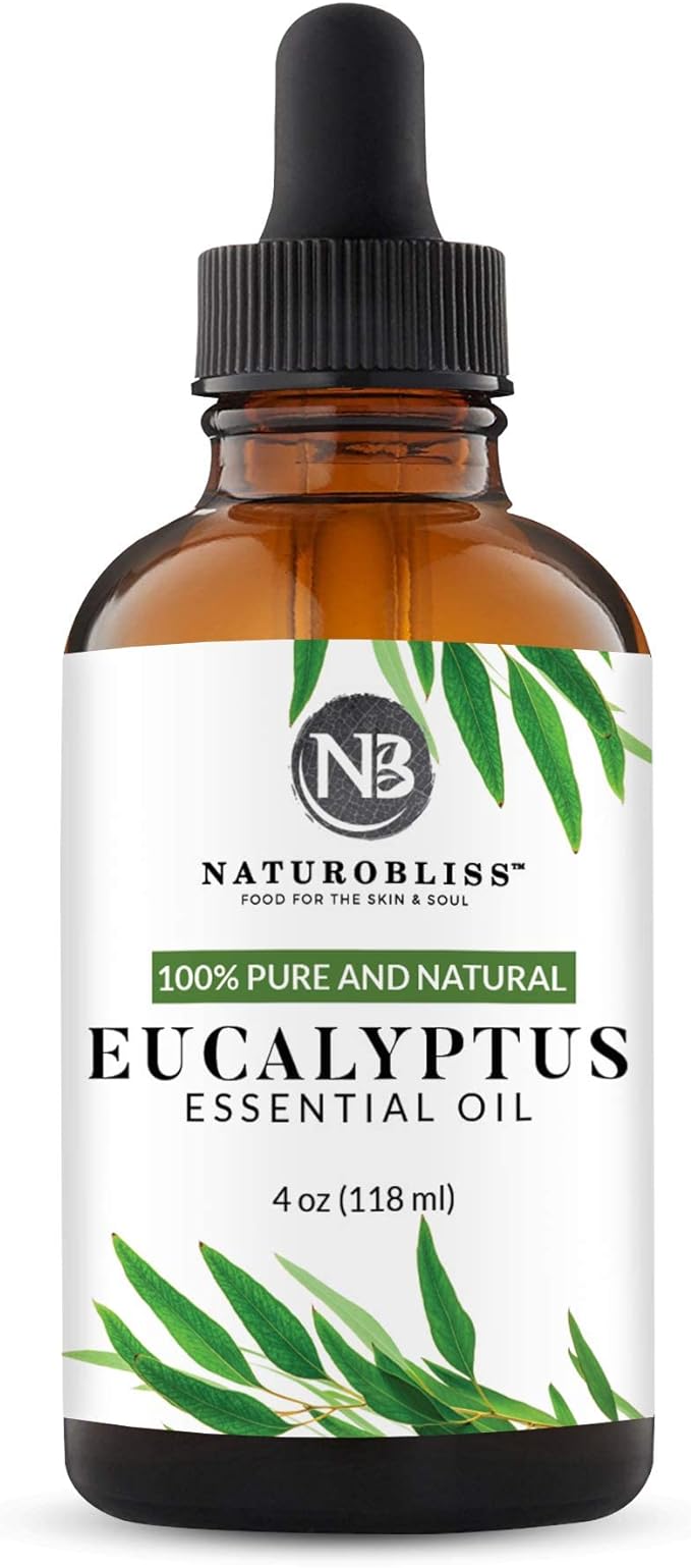 NaturoBliss 100% Pure Natural Undiluted Eucalyptus Essential Oil (4oz) Premium Therapeutic Grade Aromatherapy