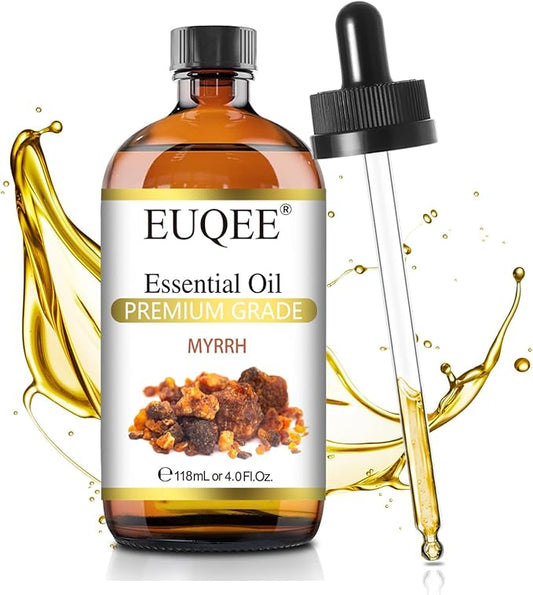Myrrh Essential Oil, Premium Myrrh Oil with Glass Dropper for Aromatherapy, Diffuser, Soap Candle Making - 4 Fl oz/ 118ML