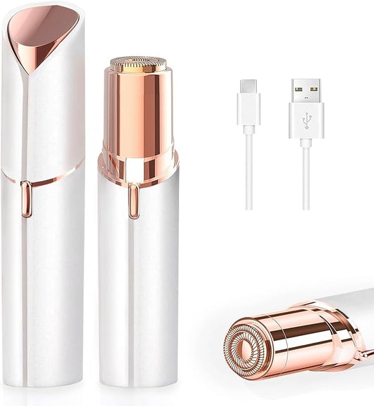Facial Hair Removal for Women, Painless Face Shaver for Womens, Face Razors for Lip, Chin with USB Rechargeable, White