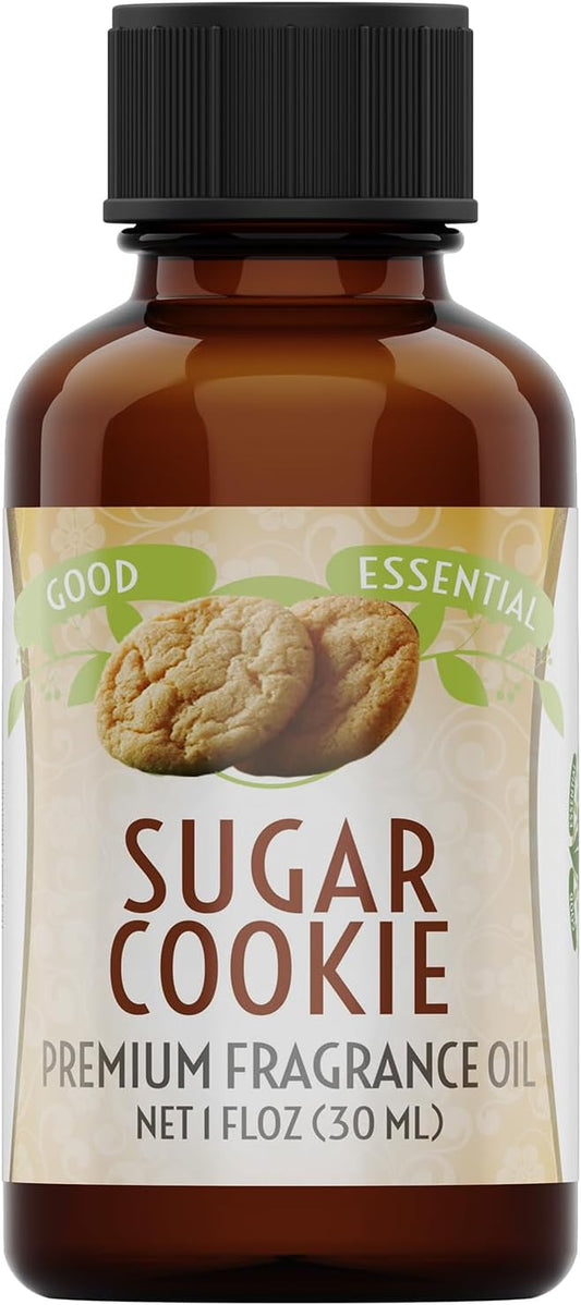 Good Essential - Professional Sugar Cookies Fragrance Oil 30ml for Halloween, Diffuser, Candles, Soaps, Lotions, Perfume 1 fl oz - Sugar Cookie Fragrance Oil for Candle Making