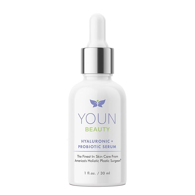 YOUN Beauty Hyaluronic + Probiotic Face Serum by Dr. Anthony Youn, 30 ML – For Intense Hydration, Radiance Boost, & Skin Renewal – Contains Plant-Based Hyaluronic Acid, Yogurt Extract, Vitamins C & E