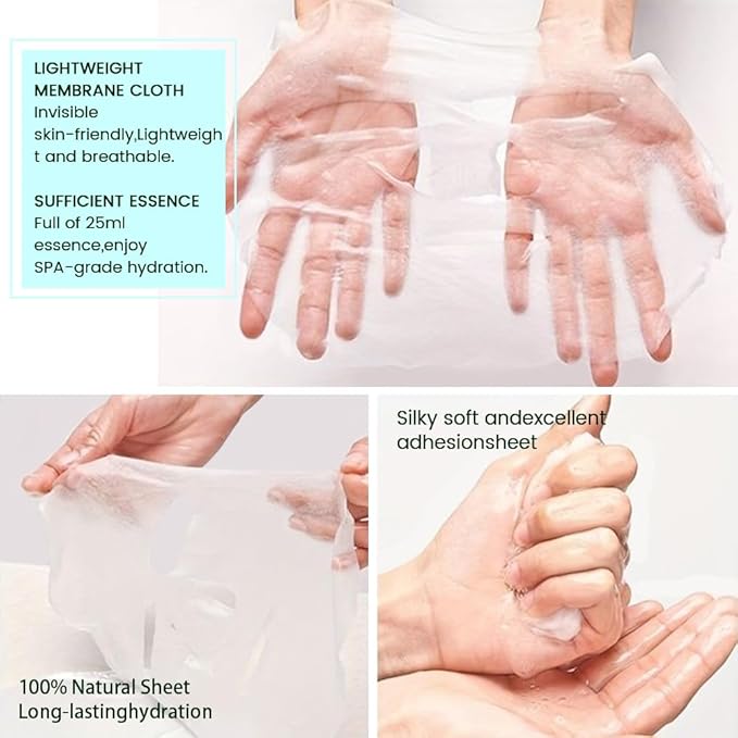 Face Sheet Mask Skincare,Hydrating Spa Face Mask For Sensitive Skin,Moisturize,Nourish for All Skin Types,Natural Skin Care Spa Face Mask for Women Men Girls,Pack of 6