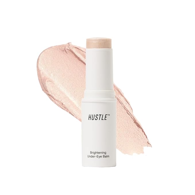Hustle Beauty Brightening Under-Eye Balm – Instant Cooling, Caffeine-Infused, Hydrating Eye Balm for Puffiness, Dark Circles, and a Refreshed Glow, For All Skin Types