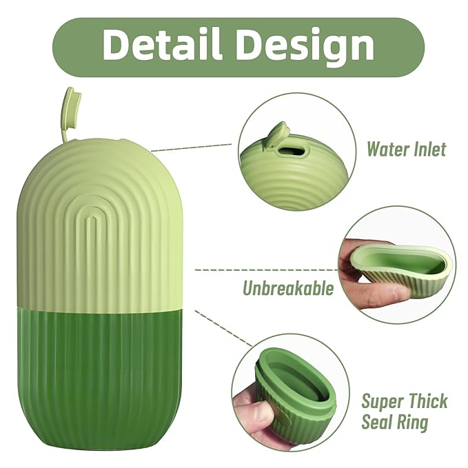 Upgraded Facial Ice Roller for Self Skin Care of all Types, Cold Face Ice Roller Facial Massager for Shrink Pores Anti Wrinkle Reduce Puffiness Improve Skin Elasticity, Striped (Green)