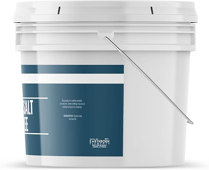 Earthborn Elements Tea Tree Epsom Salt (1 Gallon) Pure & Undiluted, Soothing Aroma